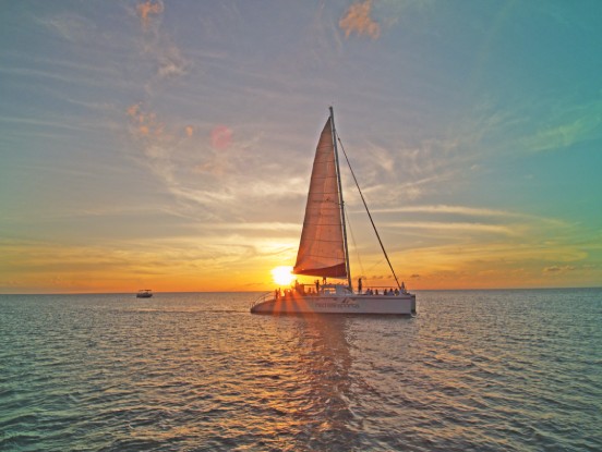 sailboat at sunset